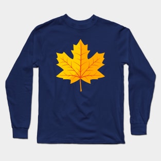 Yellow Autumn Maple Leaf Long Sleeve T-Shirt